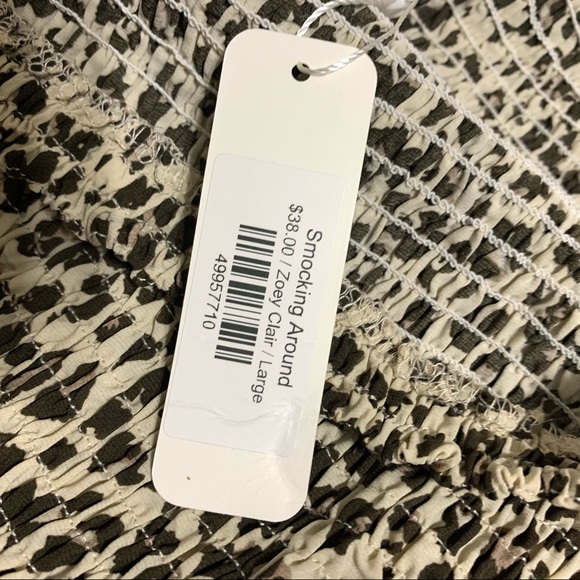 NWT GLAM Leopard Smocked Ruffle Mini Skirt Zoey Clair Large - Picture 11 of 16